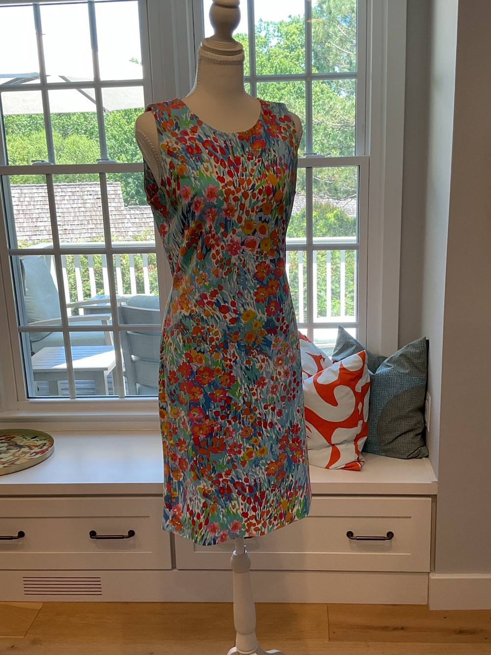 J. McLaughlin Multicolor Floral Sleeveless Shift Dress